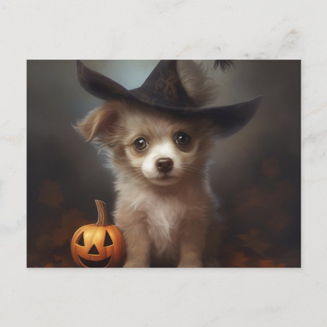 Cartão Postal Cartes Postales Puppy Halloween (Frente)