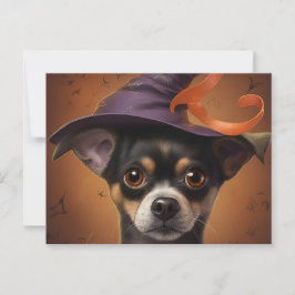 Cartão Postal Cartes Postales Puppy Halloween