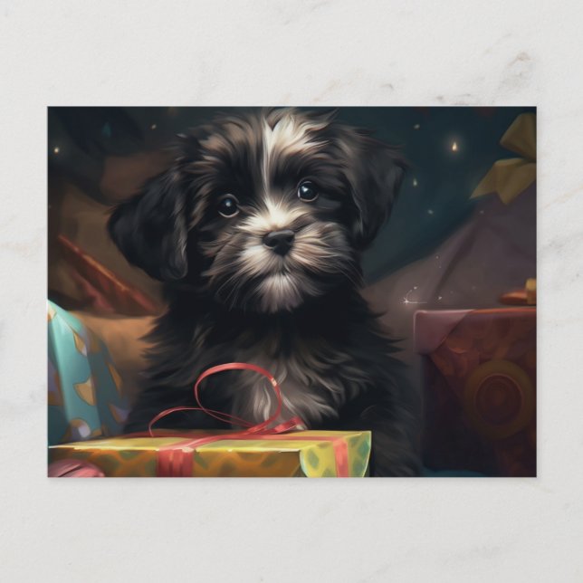 Cartão Postal Cartes Postales Puppy Noël (Frente)