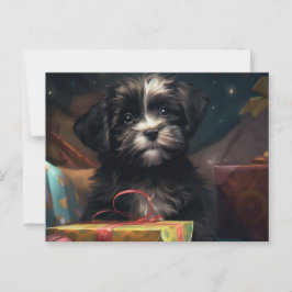 Cartão Postal Cartes Postales Puppy Noël