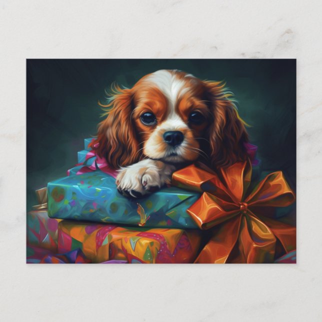 Cartão Postal Cartes Postales Puppy Noël (Frente)