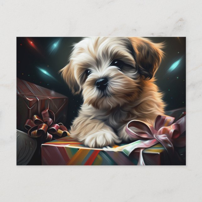 Cartão Postal Cartes Postales Puppy Noël (Frente)