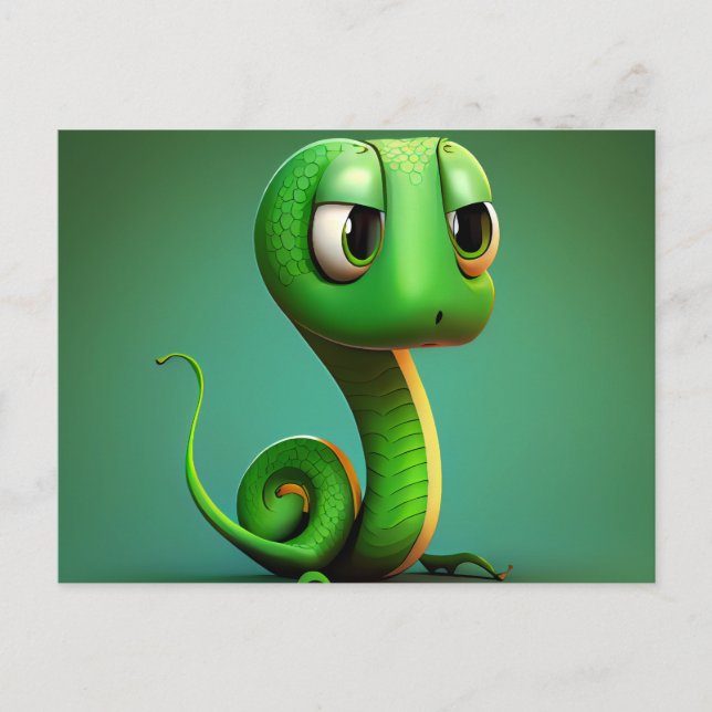 Cartão Postal Cartes Postales Serpent Vert (Frente)