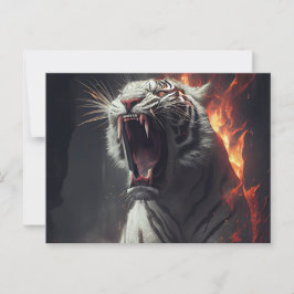 Cartão Postal Cartes Postales White Tiger