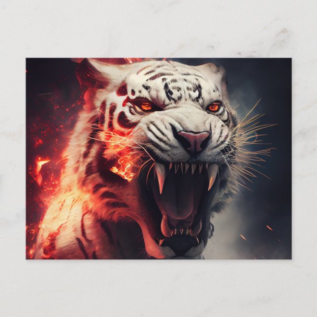 Cartão Postal Cartes Postales  White Tiger (Frente)
