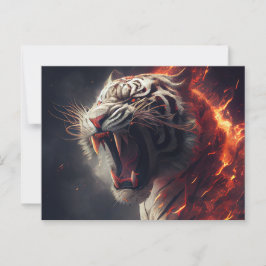 Cartão Postal Cartes Postales White Tiger