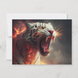 Cartão Postal Cartes Postales White Tiger