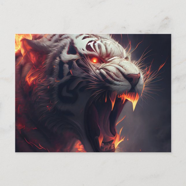 Cartão Postal Cartes Postales  White Tiger (Frente)