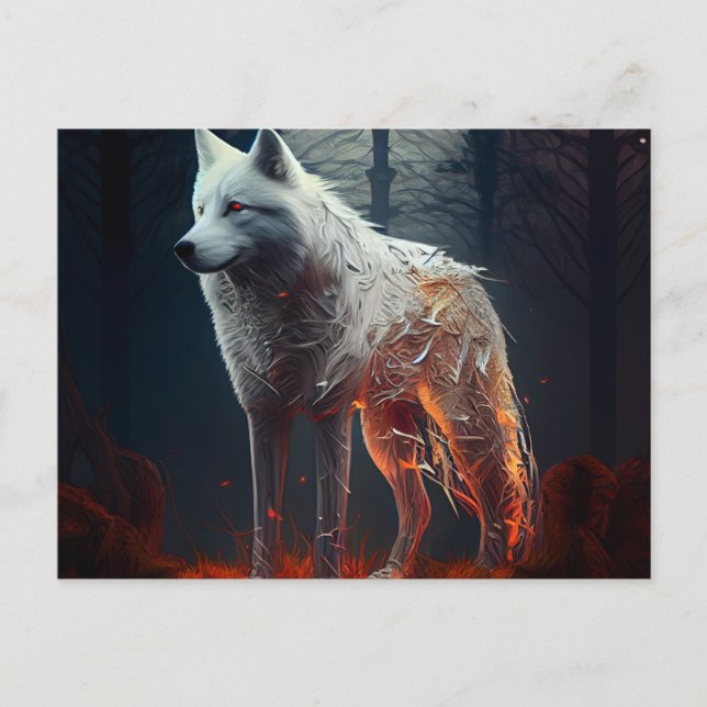 Cartão Postal Cartes Postales  White Wolf (Frente)