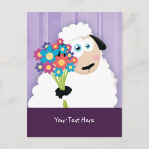 Cartão Postal Cartões-postais com flores de ovelha escorrendo-es