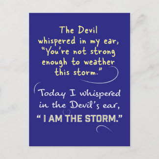 Cartão Postal Cartões-postais cristãos O diabo sussurrou Eu sou