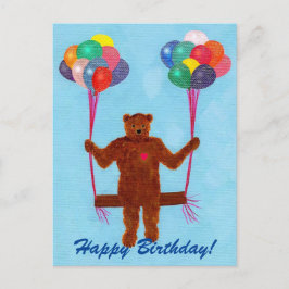 Cartão Postal Cartões-postais de aniversário felizes com balões