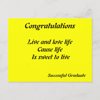 Cartão Postal Cartões-postais de congratulações para graduado be