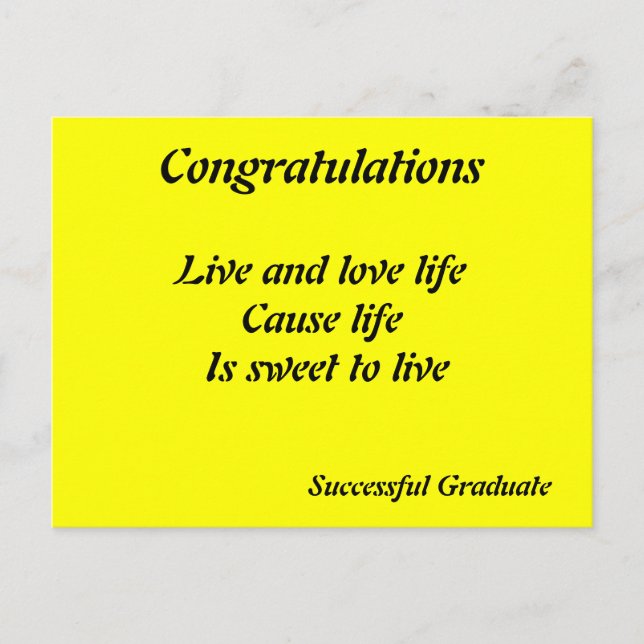 Cartão Postal Cartões-postais de congratulações para graduado be (Frente)