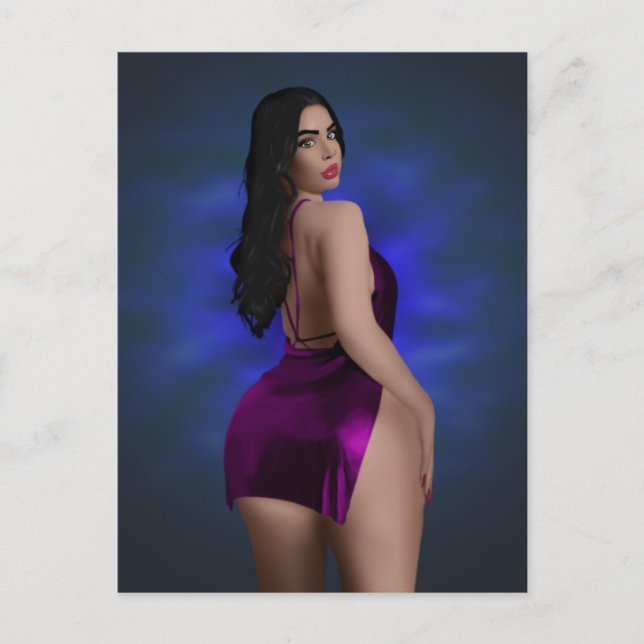 Cartão Postal Cartões-postais de GAROTA BRUNETTE BEAUTY BOTTOT (Frente)