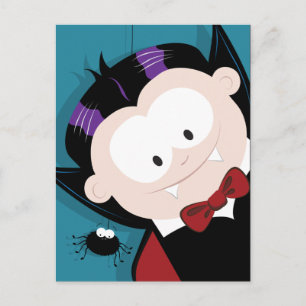 Cartão Postal Cartões-postais de Halloween de vampiro e aranha f