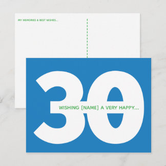 Cartão Postal Cartões-postais de marco de 30º aniversário felize