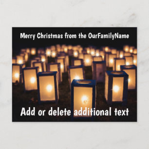 Cartão Postal Cartões-postais de Natal Velas Lanternas Personali