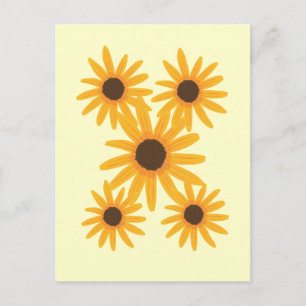 Cartão Postal Cartões-postais de pintura de girassol amarelo