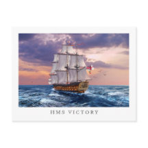 Cartões-postais de pintura vitoriosa do navio HMS