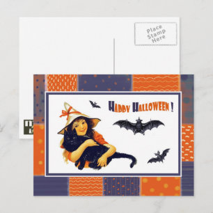 Cartão Postal Cartões-postais do Halloween da Engraçado Vintag