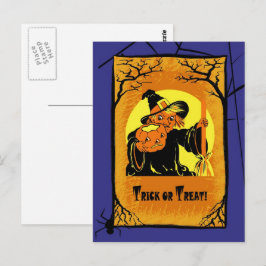 Cartão Postal Cartões-postais do Vintage Witch Halloween