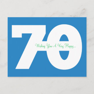 Cartão Postal Cartões-postais Felizes de 70 de Aniversário - em
