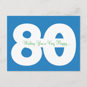 Cartão Postal Cartões-postais Felizes de 80 de Aniversário - em