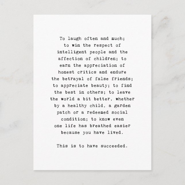 Cartão Postal Cartões-postais inspiradores, citação inspiradora (Frente)