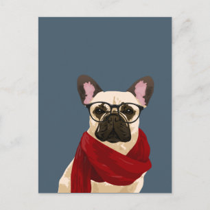 Cartão Postal Cartões-postais para cães-hipster franceses para
