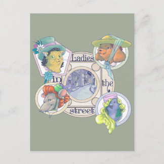 Cartão Postal Cartões-postais para senhoras na rua