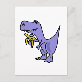 Cartão Postal Cartografia de Banana Comendo Dinossauro XX-T-Rex