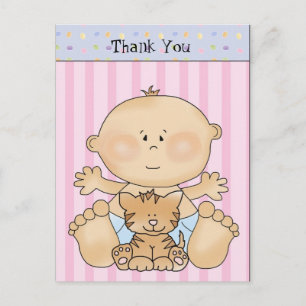 Cartão Postal Cartografia de Bebê Obrigado