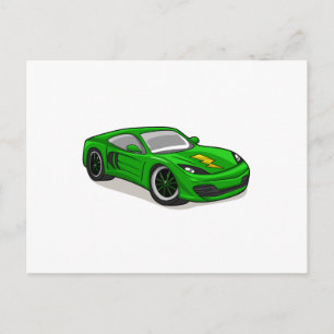 Cartão Postal Cartografia de corrida de carros verdes - Escolher