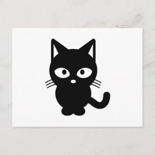 Cartão Postal Cartografia de gato preto