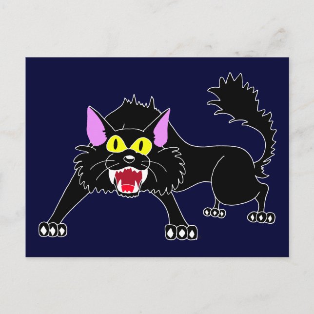 Cartão Postal Cartografia de Gato Preto e Zangado (Frente)