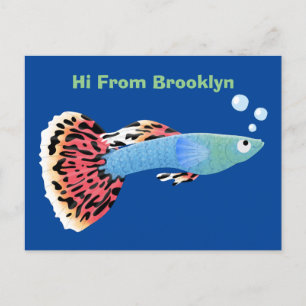 Cartão Postal Cartografia de peixe tropical de rico bonito