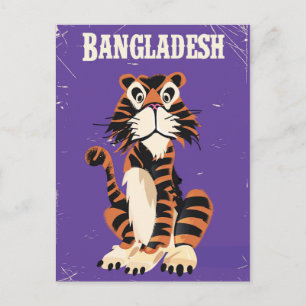 Cartão Postal Cartografia de poster de Viagens vintage de Bangla
