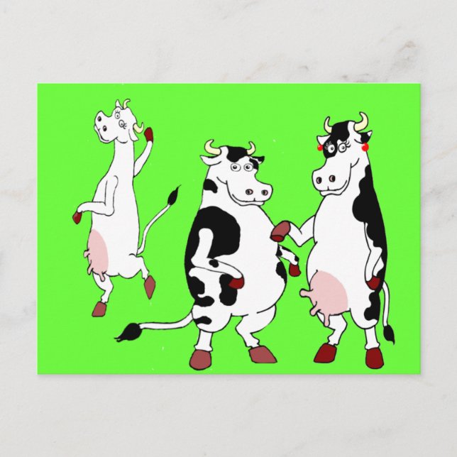 Cartão Postal Cartografia de vacas engraçadas (Frente)