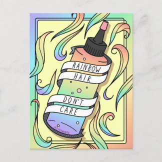 Cartão Postal Cartografia do Pastel Rainbow Hair Dye Bottle Teen