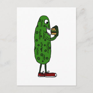 Cartão Postal Cartografia Encantada Comendo Hamburger