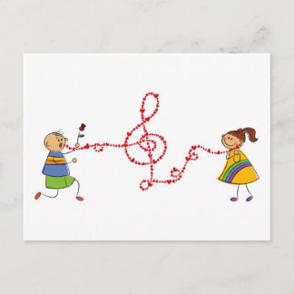 Cartão Postal Cartografia Garota Menina Bonita de Amor Proposta