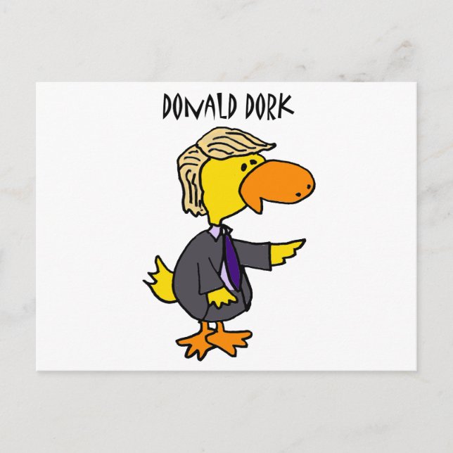Cartão Postal Cartografia Política Funny Donald Trump Dork (Frente)