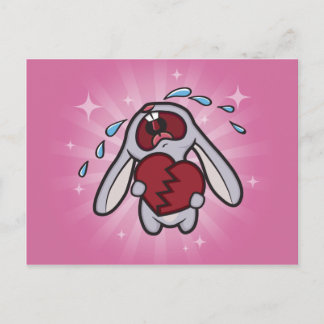 Cartão Postal Cartonagem de Coelho Corado Quebrado (Rosa)