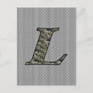 Cartão Postal Cartonagem Floral Monogramas L Hydrangea inicial