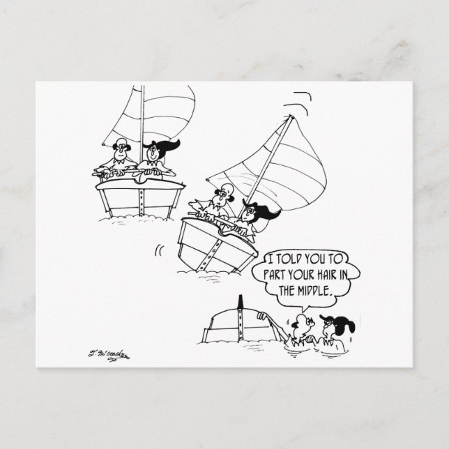 Cartão Postal Cartoon à vela 7510 (Frente)