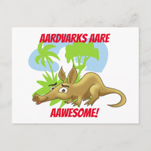 Cartão Postal Cartoon aardvark incrível
