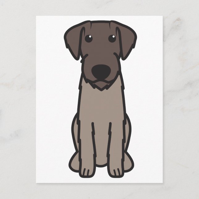 Cartão Postal Cartoon alemão Wirehaired Pointer Dog (Frente)