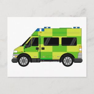 Cartão Postal Cartoon Ambulance