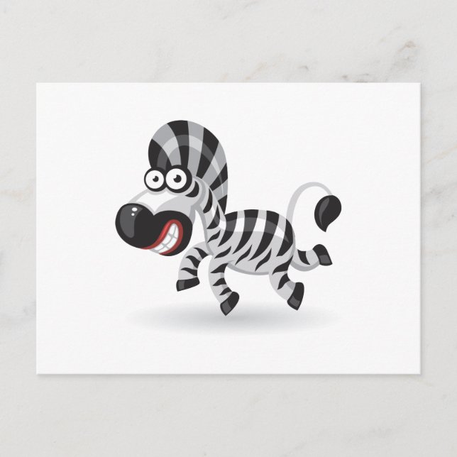 Cartão Postal Cartoon baby Zebra (Frente)